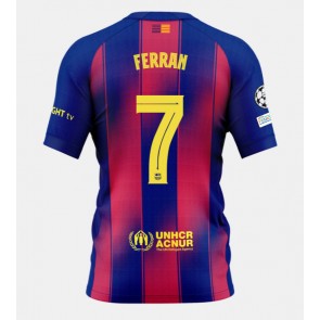 Lacne Muži Futbalové dres Barcelona Ferran Torres #7 2025-26 Krátky Rukáv - Domáci